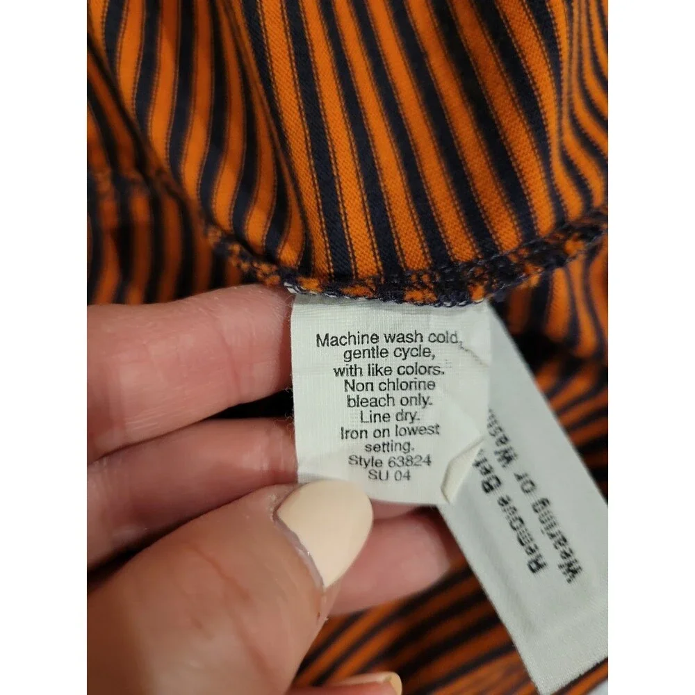 NWT J. Crew Men’s Striped Polo Shirt Size XL Yam Orange/Navy Classic Preppy Golf